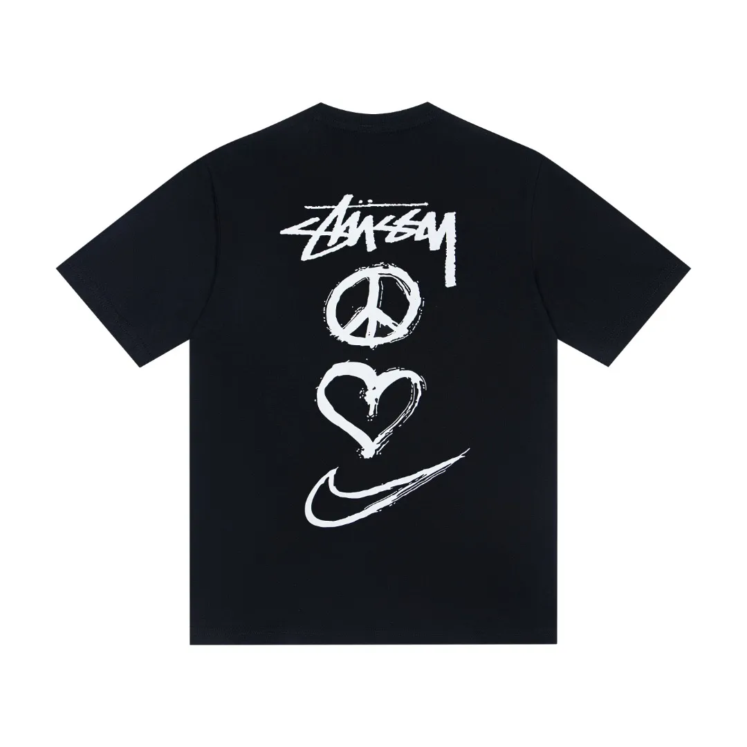 XY 113# P55 （In Stock ） Stussy x Nike Series Retro Logo T Same Style ：Black White Size：S M L XL ： 260 ：